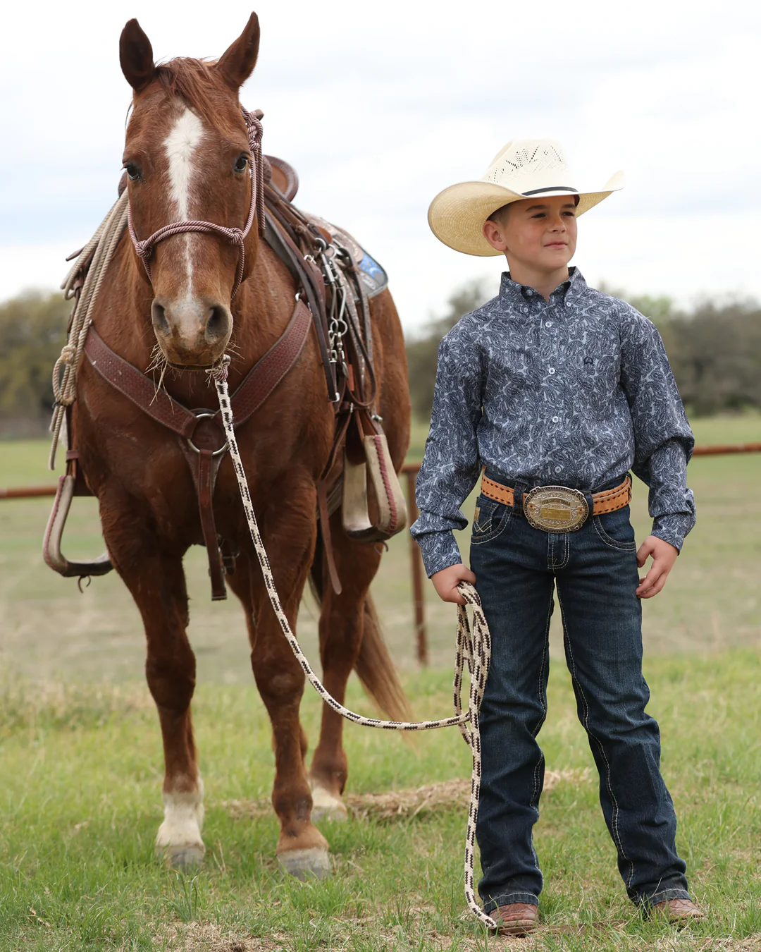 Boy's Button-Down Arenaflex® Western Shirt - Image 2
