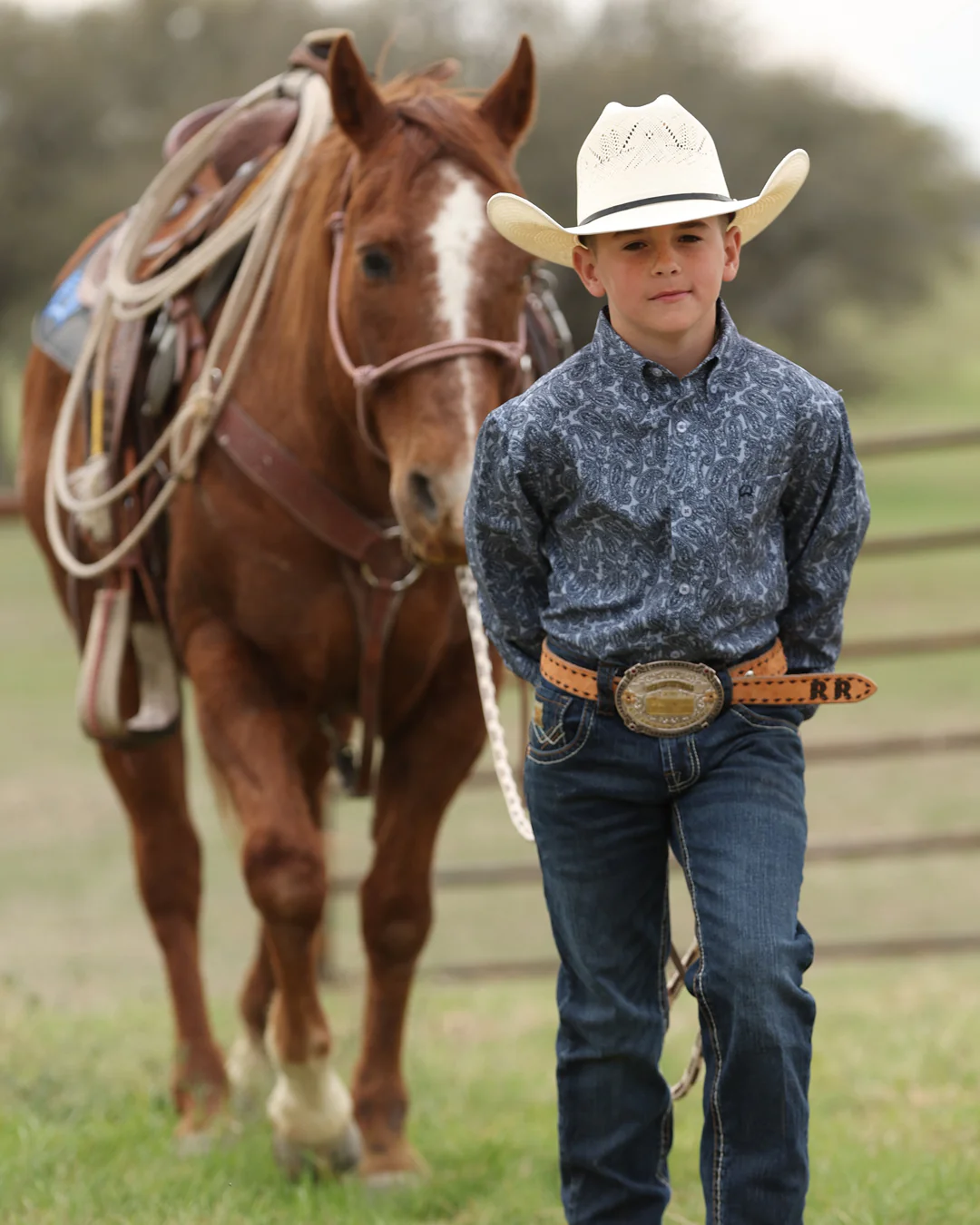 Boy's Button-Down Arenaflex® Western Shirt - Image 3
