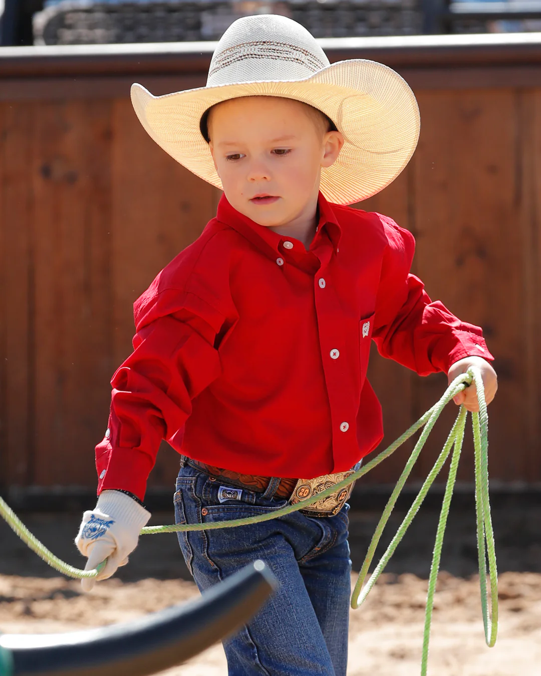 Boy's Solid Button-Down Western Shirt - Image 2
