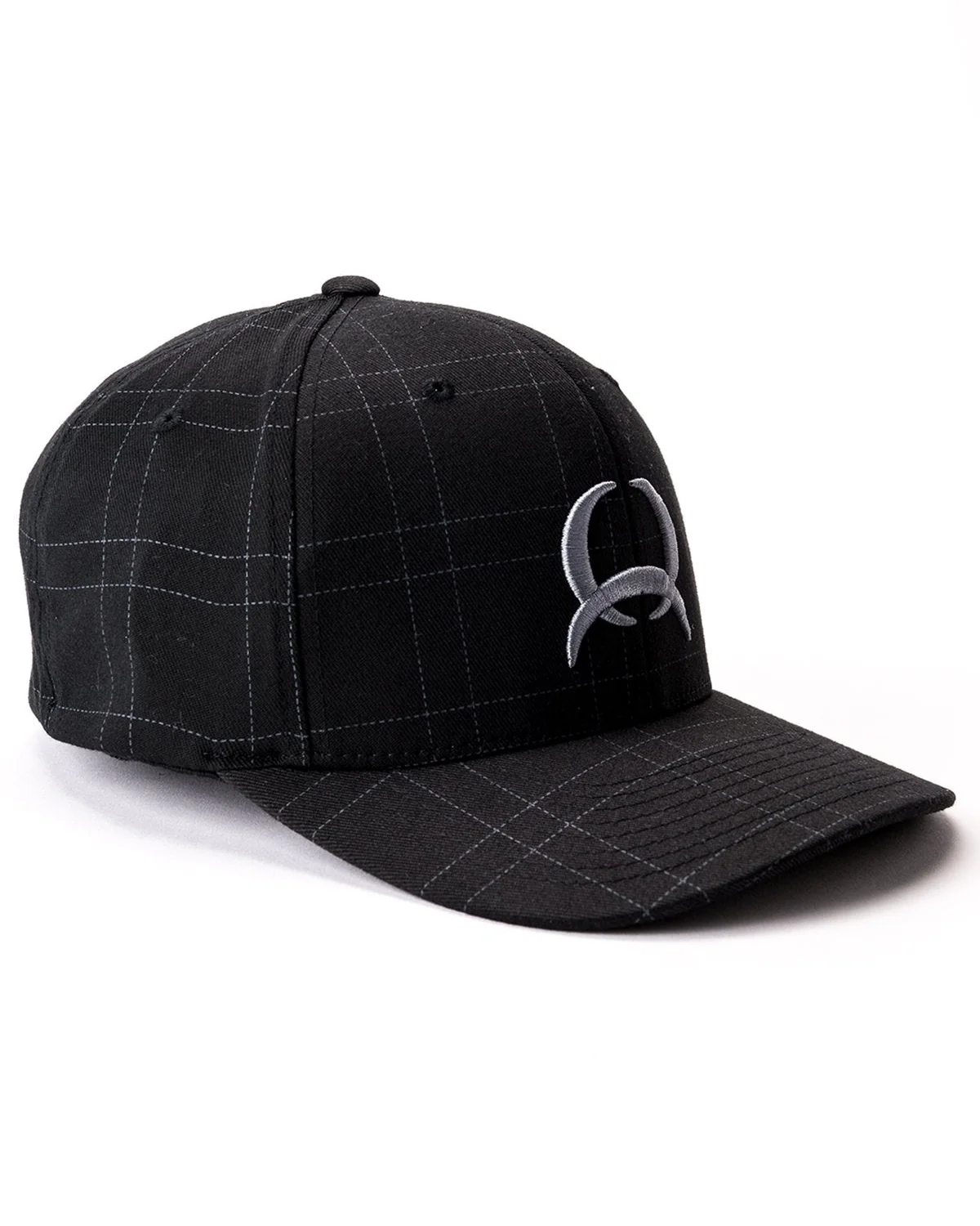 Men's Fitted Flexfit Lead Don't Follow Cap with Tech Logo - Black Plaid - Image 3