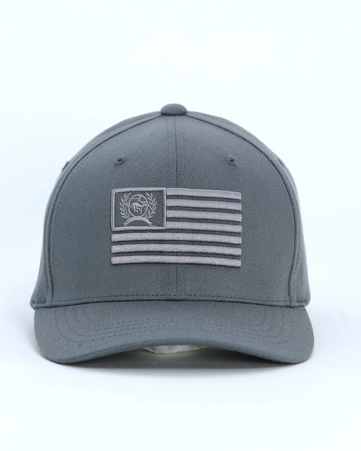 Men's Fitted FlexFit Cap with USA Flag - Gray - Image 2