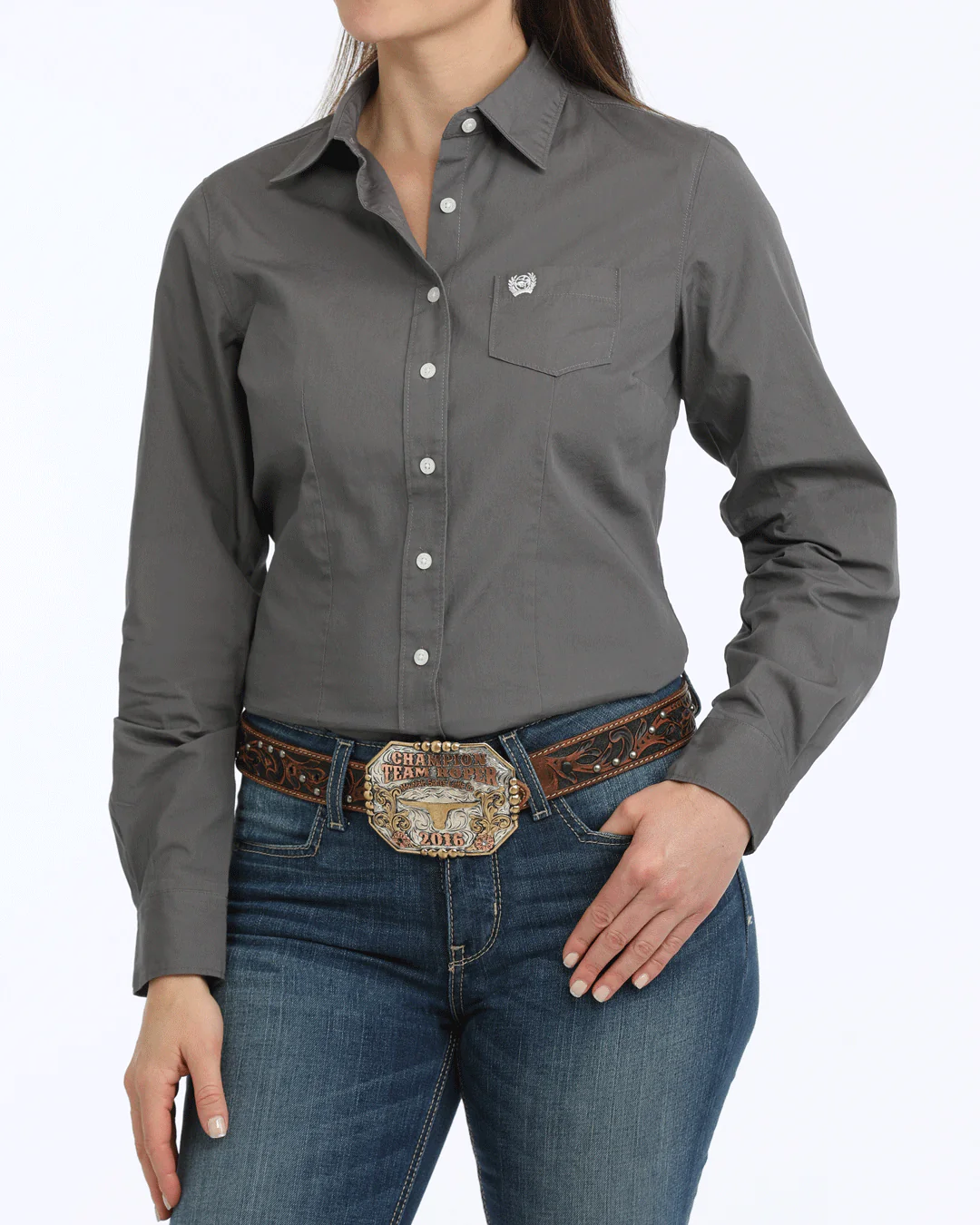 Women's Solid Arena Fit Button-Down Western Shirt