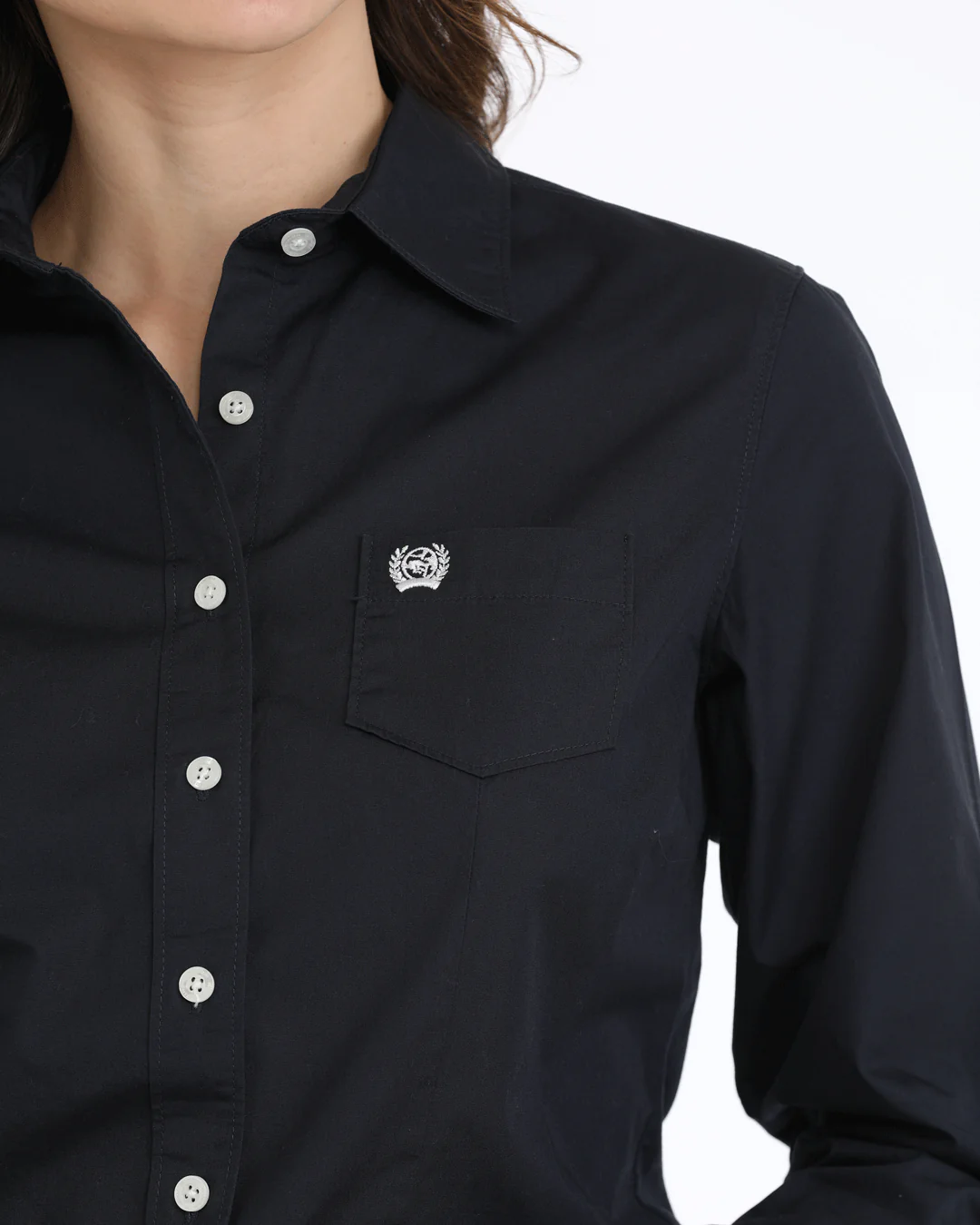 Women's Solid Arena Fit Button-Down Western Shirt - Image 3