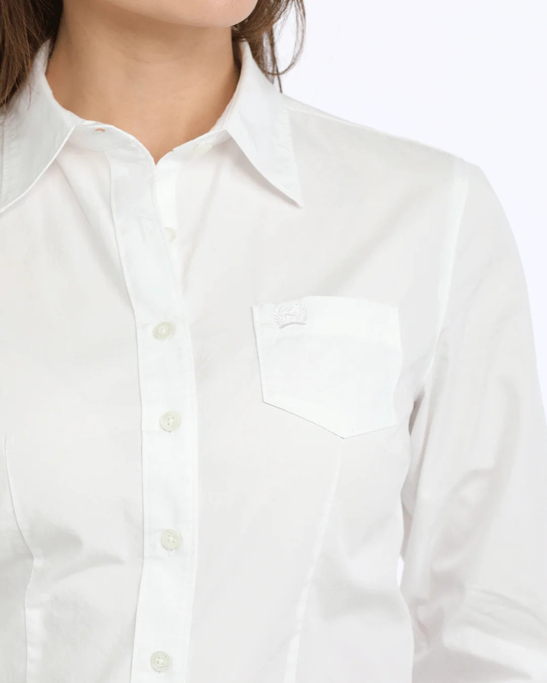 Women's Solid Arena Fit Button-Down Western Shirt - Image 3