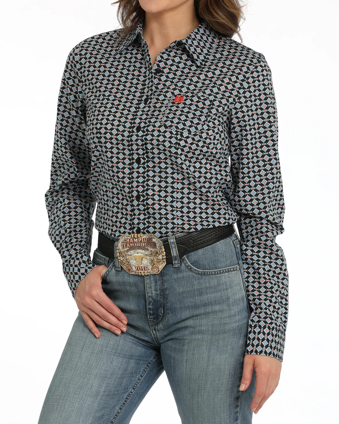 Women's Arena Fit Button-Down Western Shirt - Image 2