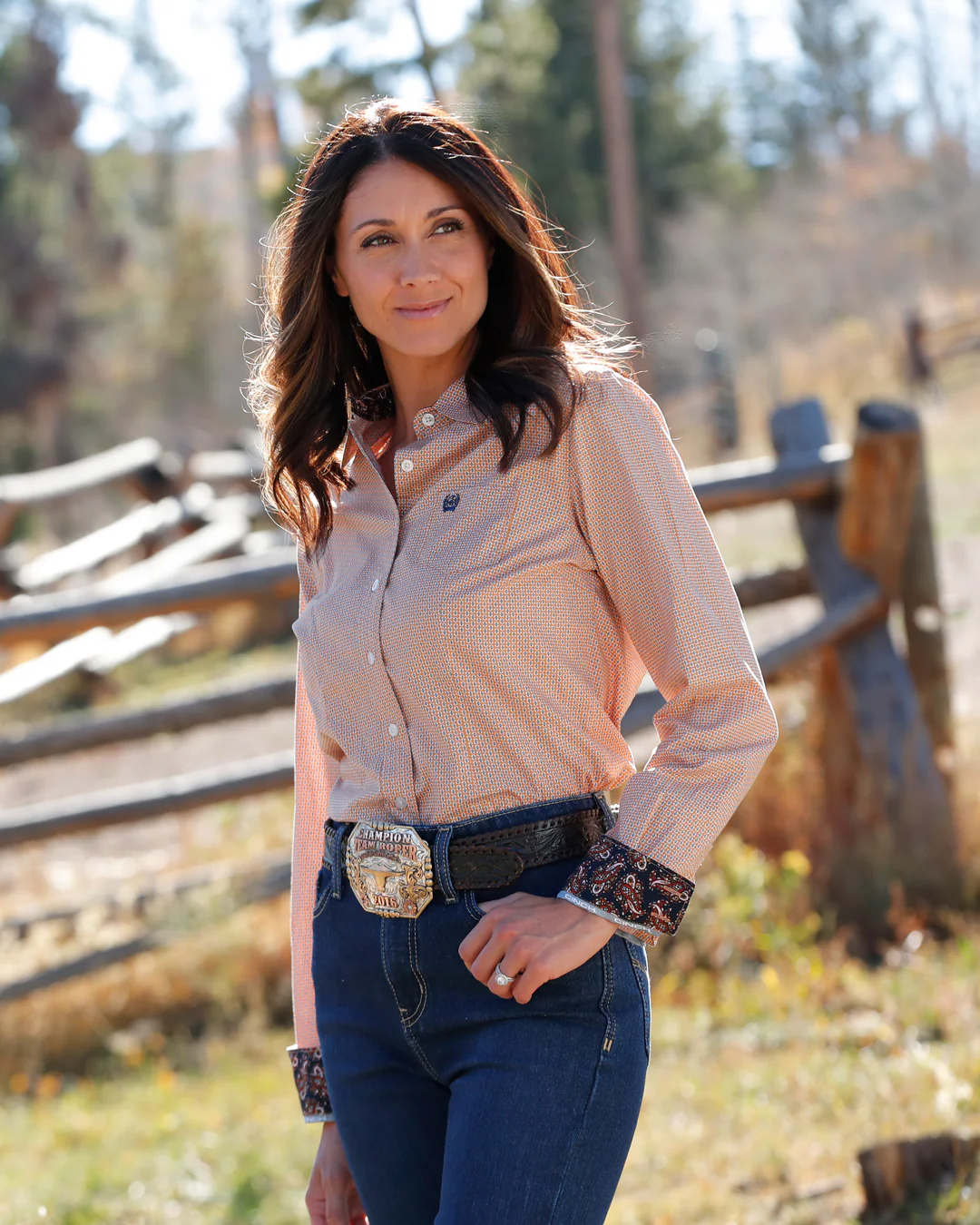 Women’s Arena Fit Button-Down Western Shirt - Image 4