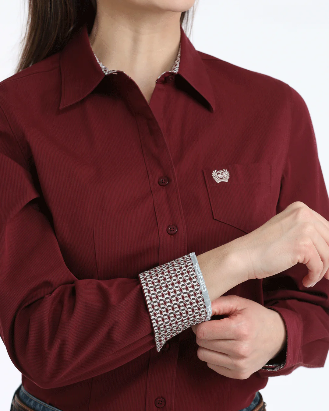 Women’s Stretch Arena Fit Button-Down Western Shirt - Image 3