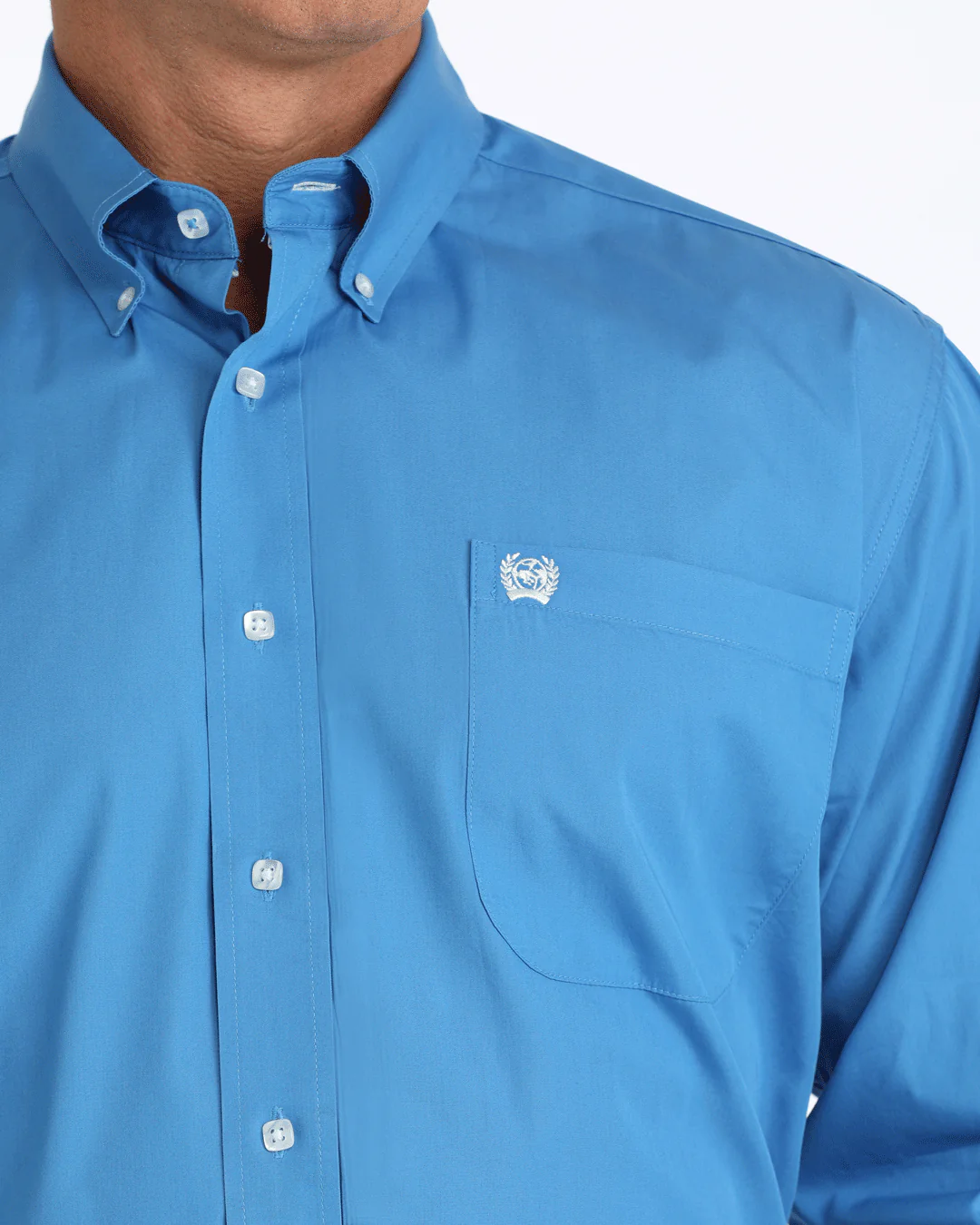 Men's Solid Classic Fit Button-Down Western Shirt - Image 3