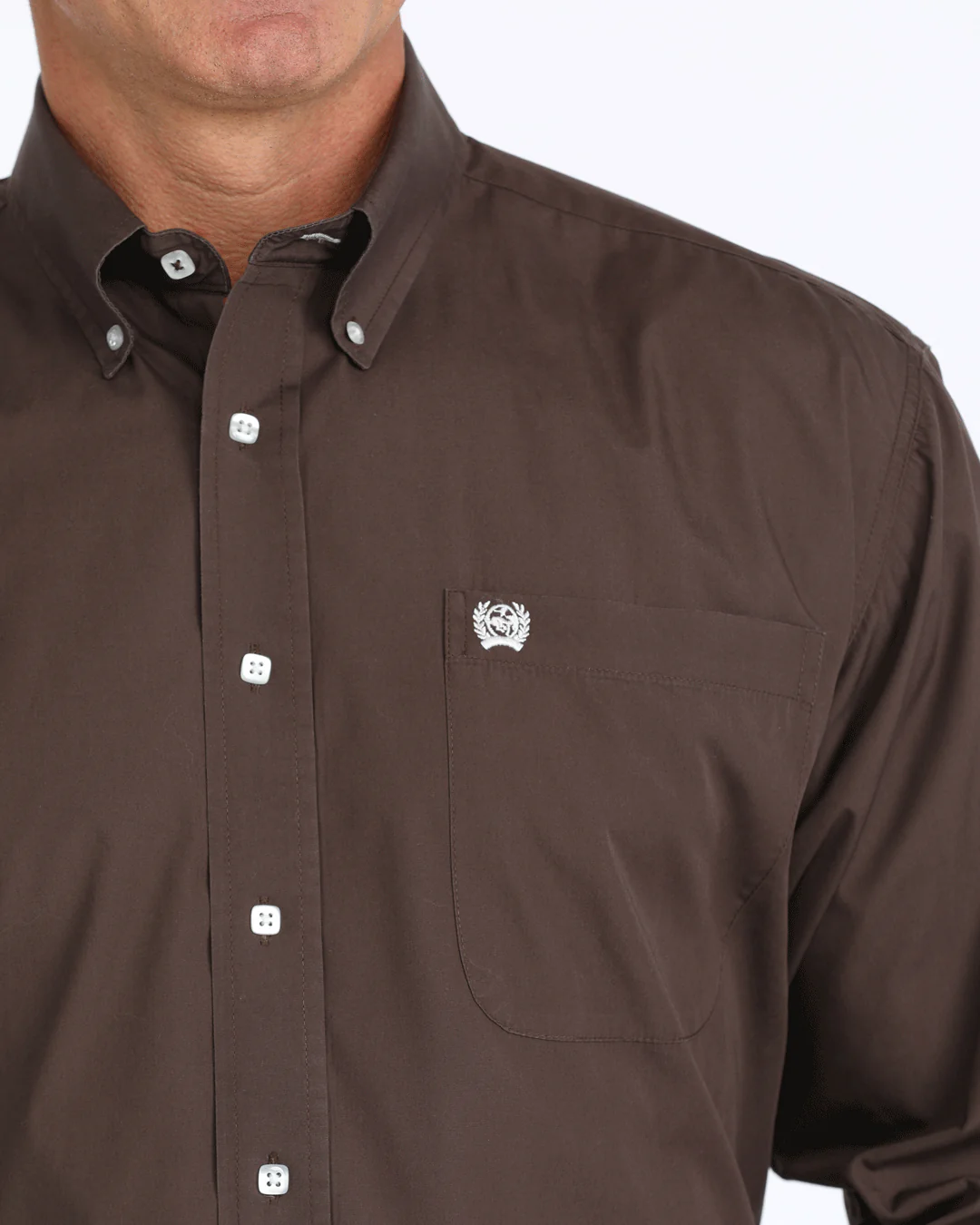 Men's Solid Classic Fit Button-Down Western Shirt - Image 3