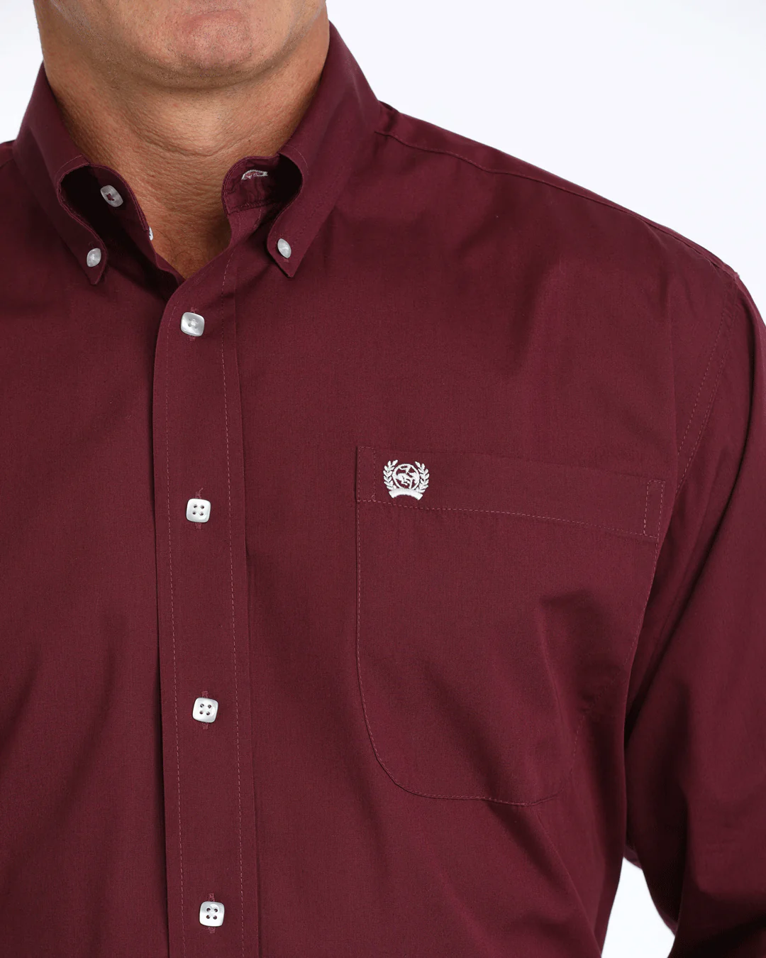 Men's Solid Classic Fit Button-Down Western Shirt - Image 3