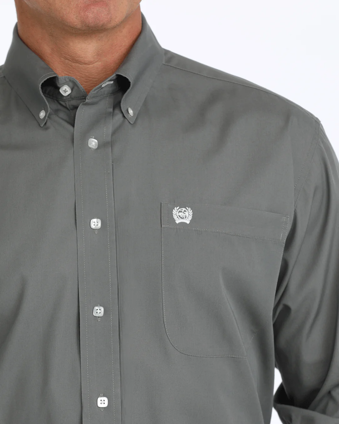 Men's Solid Classic Fit Button-Down Western Shirt - Image 3