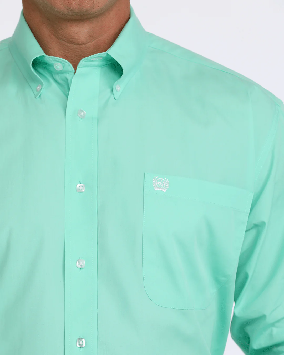 Men's Solid Classic Fit Button-Down Western Shirt - Image 3