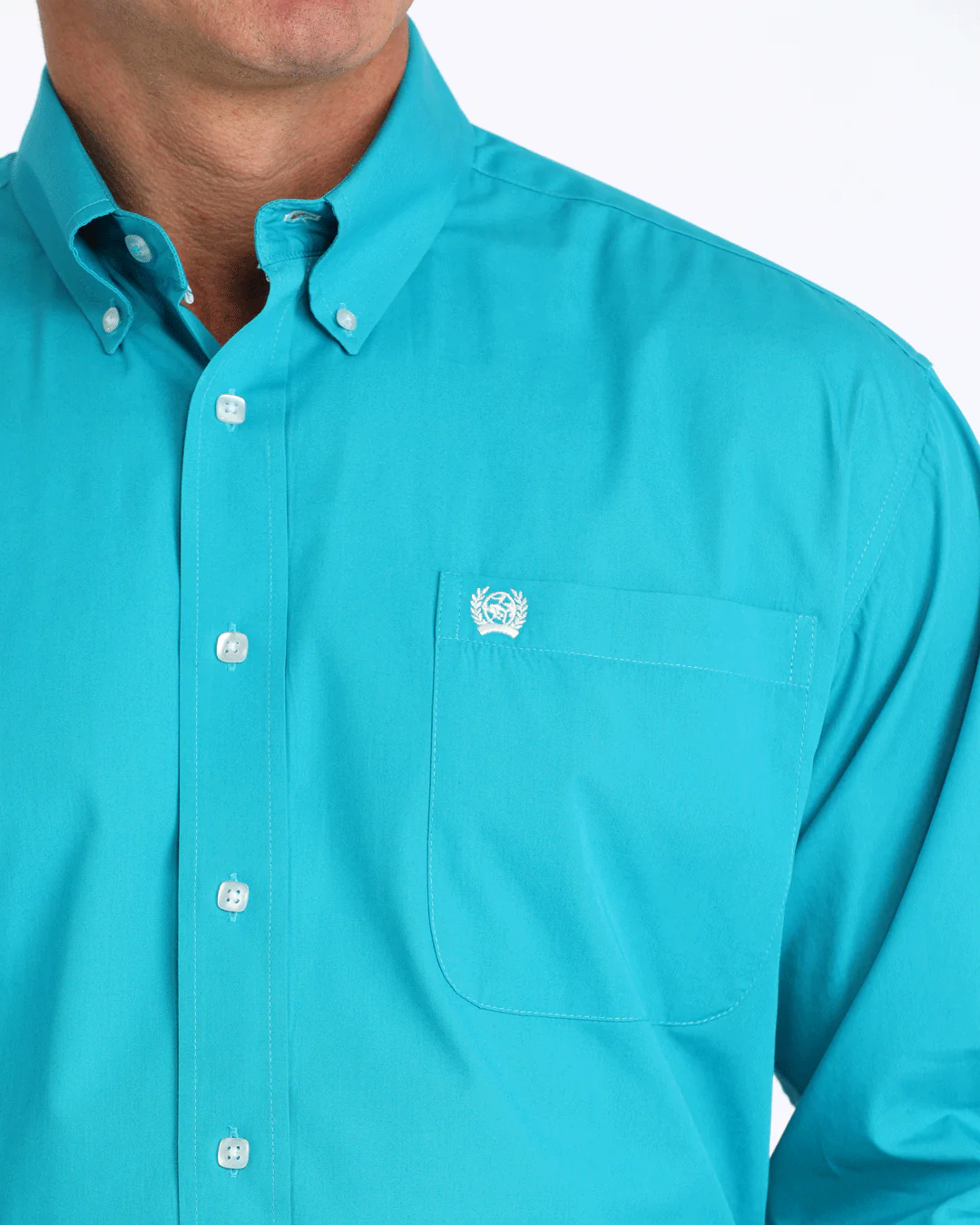 Men's Solid Classic Fit Button-Down Western Shirt - Image 3