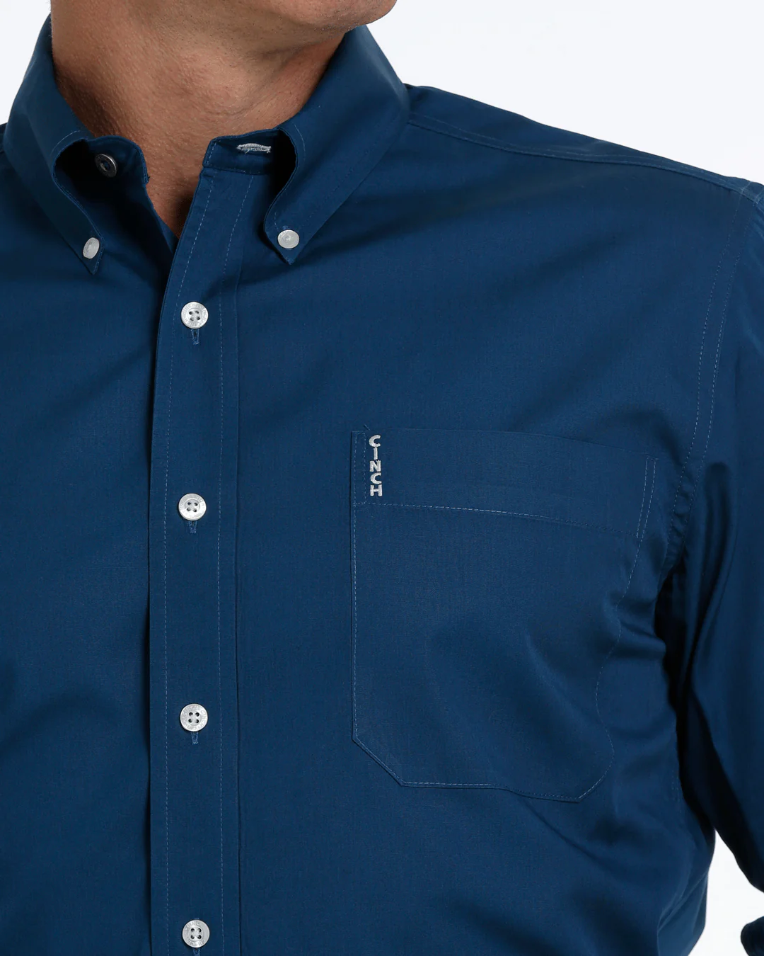 Men's Solid Modern Fit Button-Down Western Shirt - Image 3