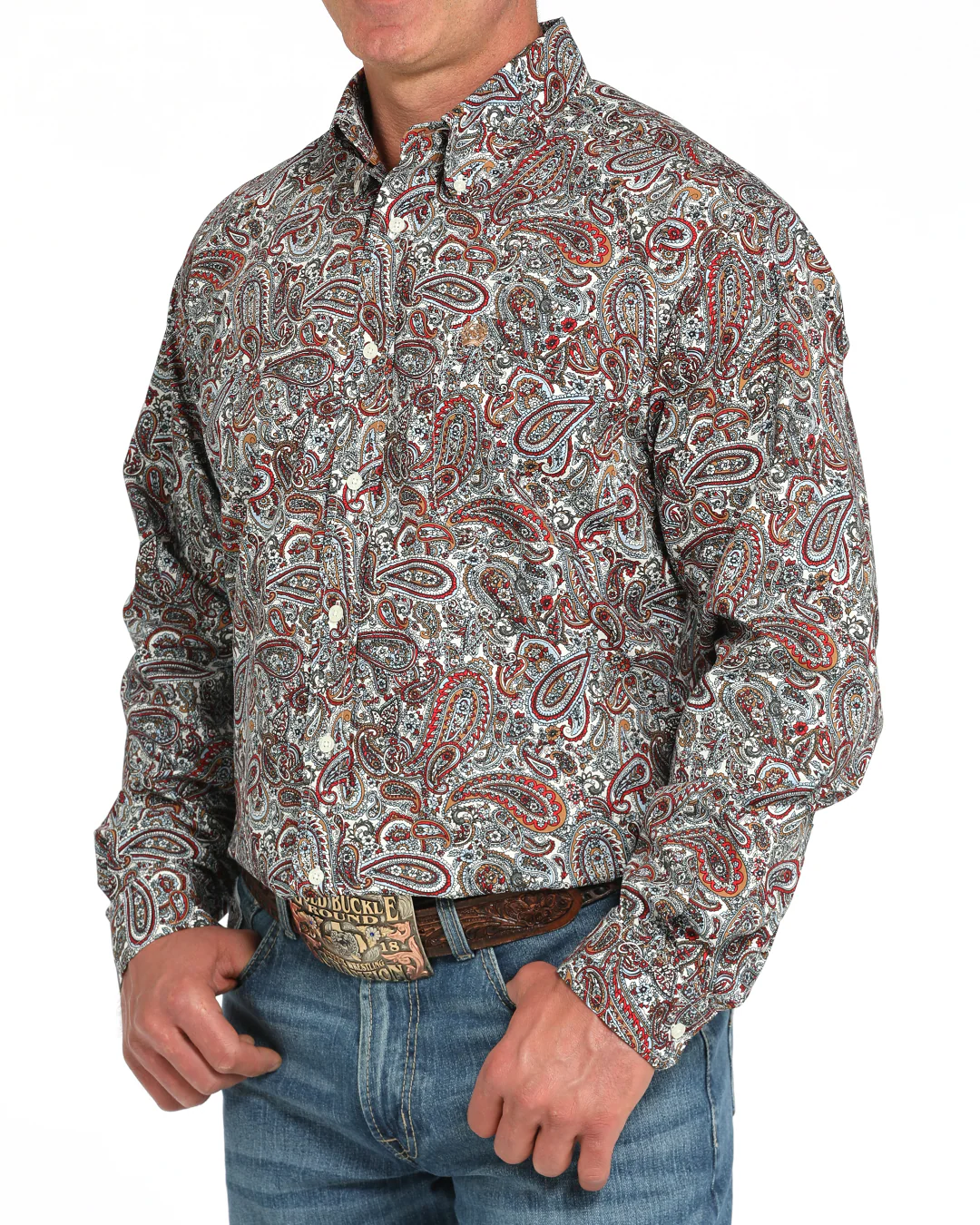 Men's Paisley Classic Fit Button-Down Western Shirt - Image 2
