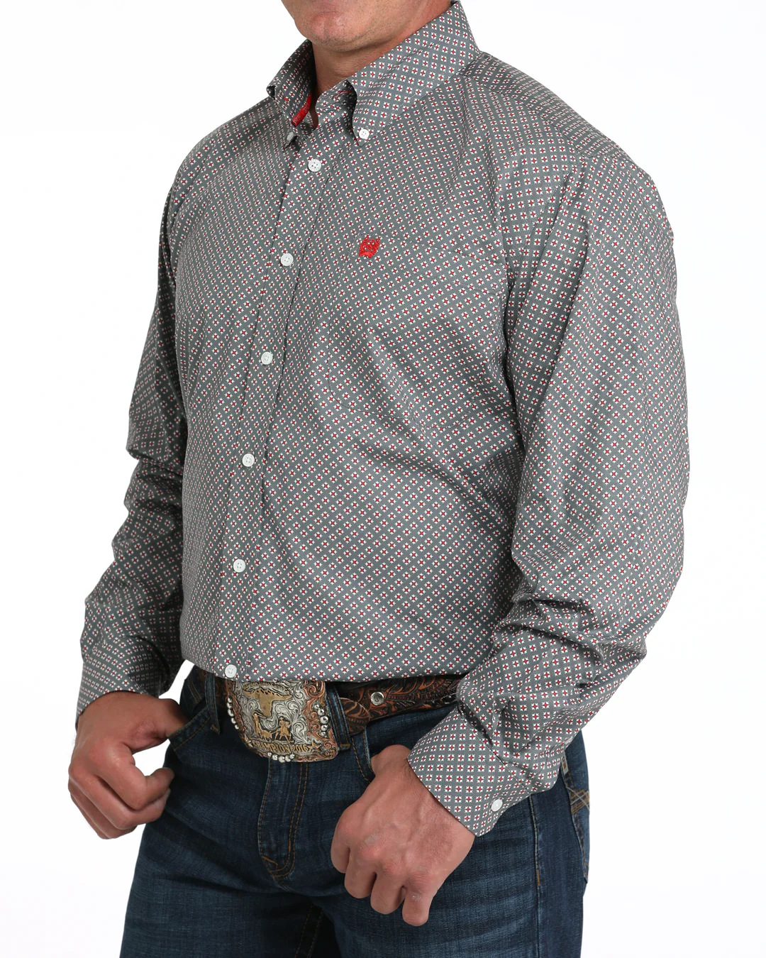 Men's Stretch Classic Fit Button-Down Western Shirt - Image 2