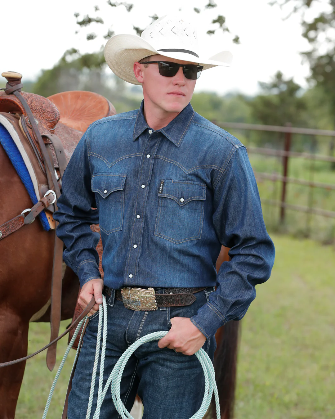Men's Classic Fit Snap Front Western Shirt - Image 4