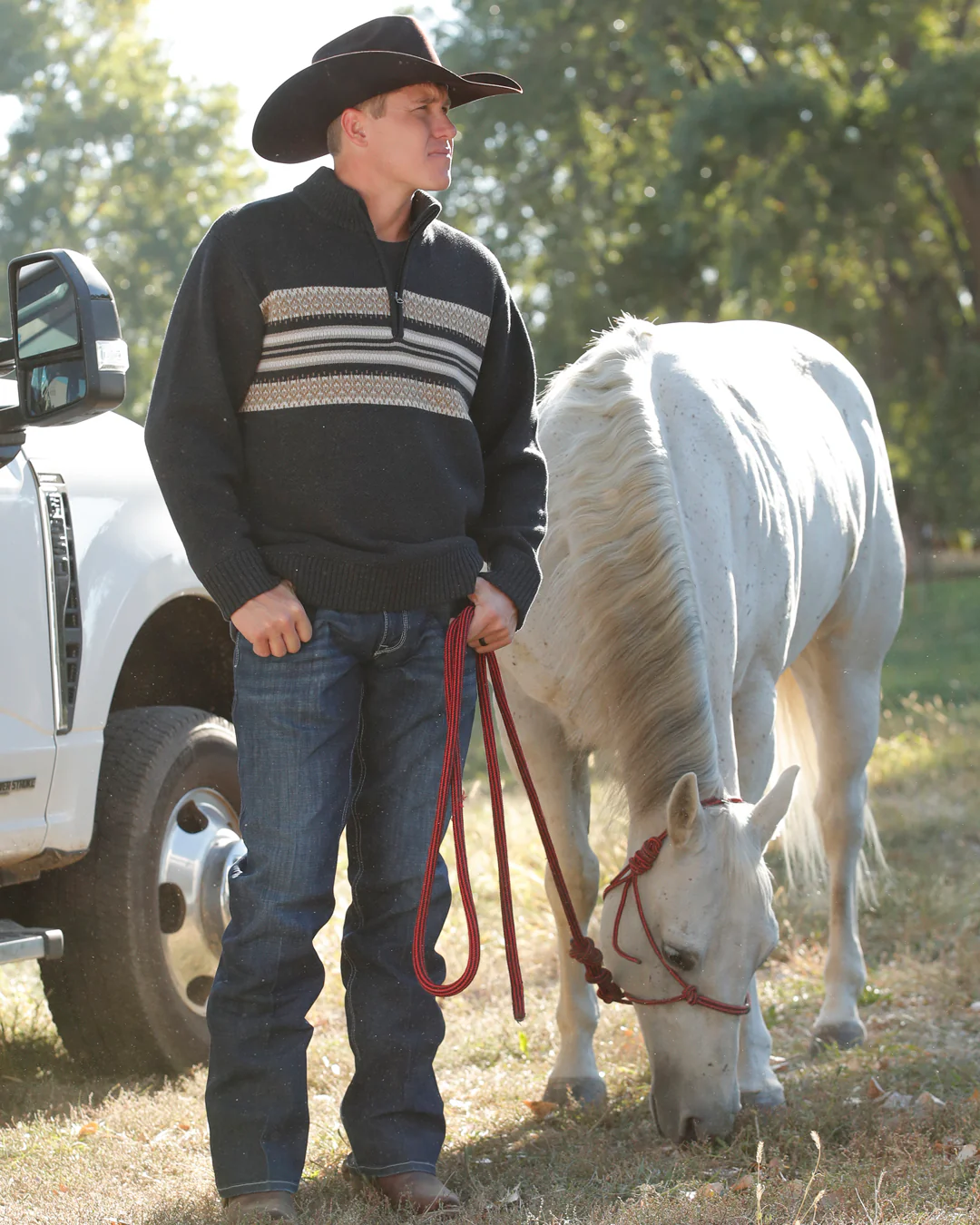 MENS 1/4 ZIP SWEATER OW25-GRAY - Image 5