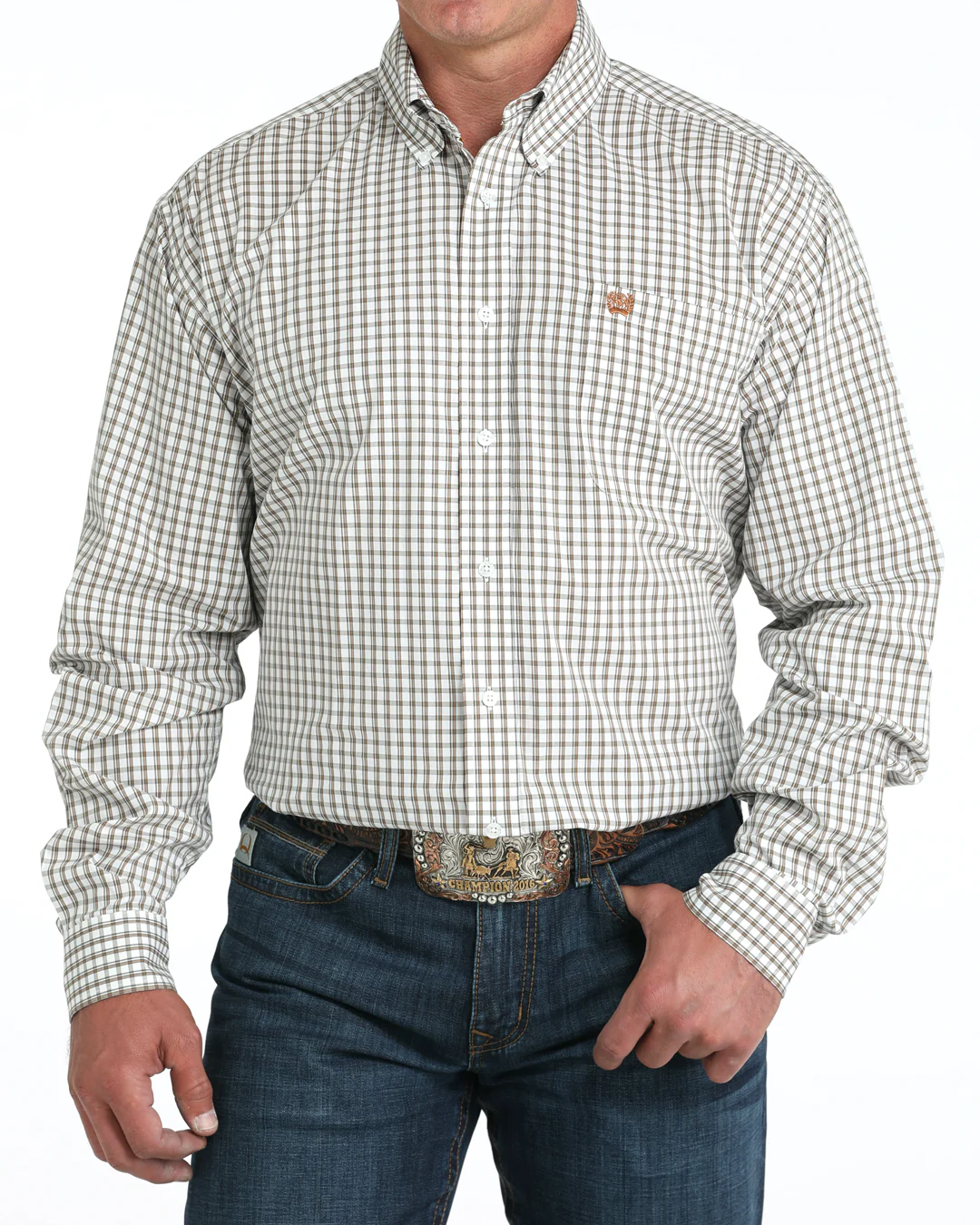 Men's Stretch Classic Fit Button-Down Western Shirt