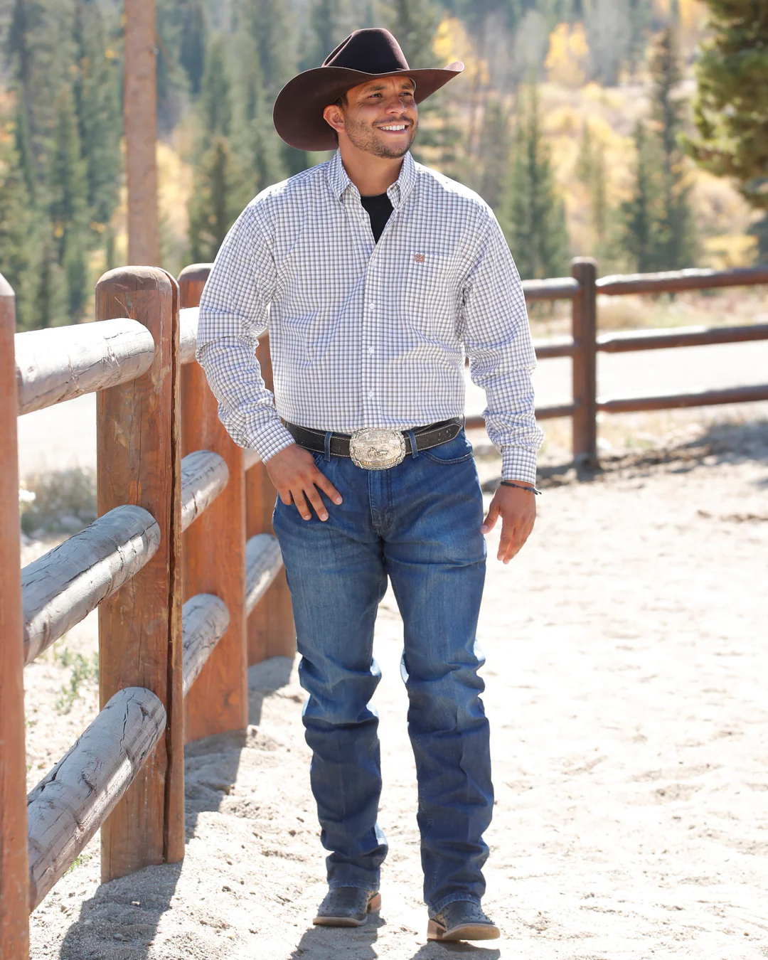 Men's Stretch Classic Fit Button-Down Western Shirt - Image 4