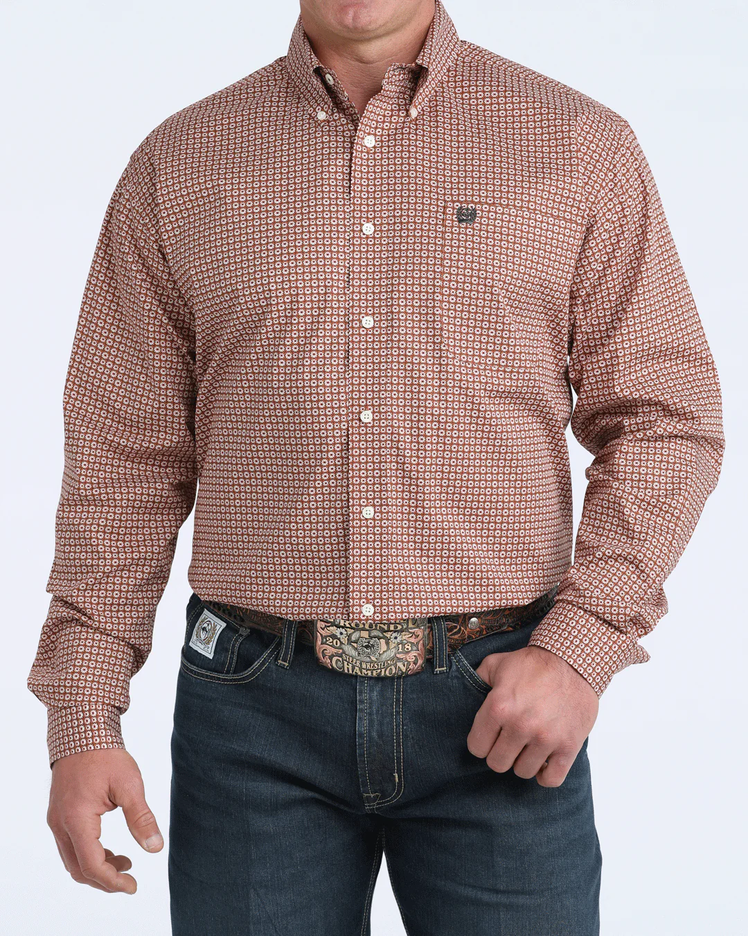 Men's Stretch Classic Fit Button-Down Western Shirt