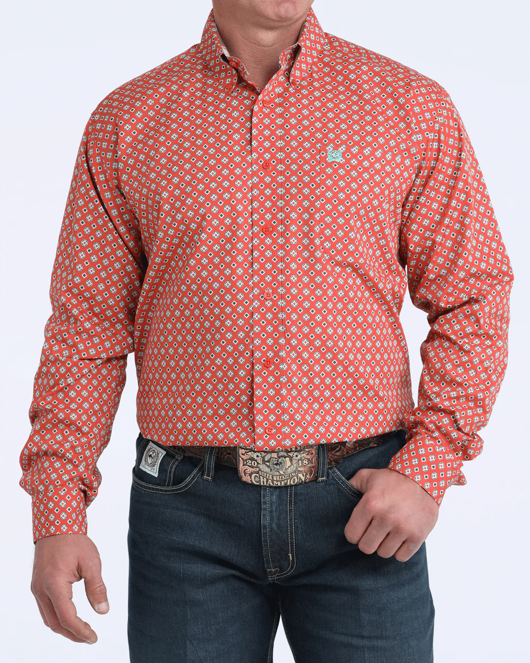 Men's Classic Fit Button-Down Western Shirt
