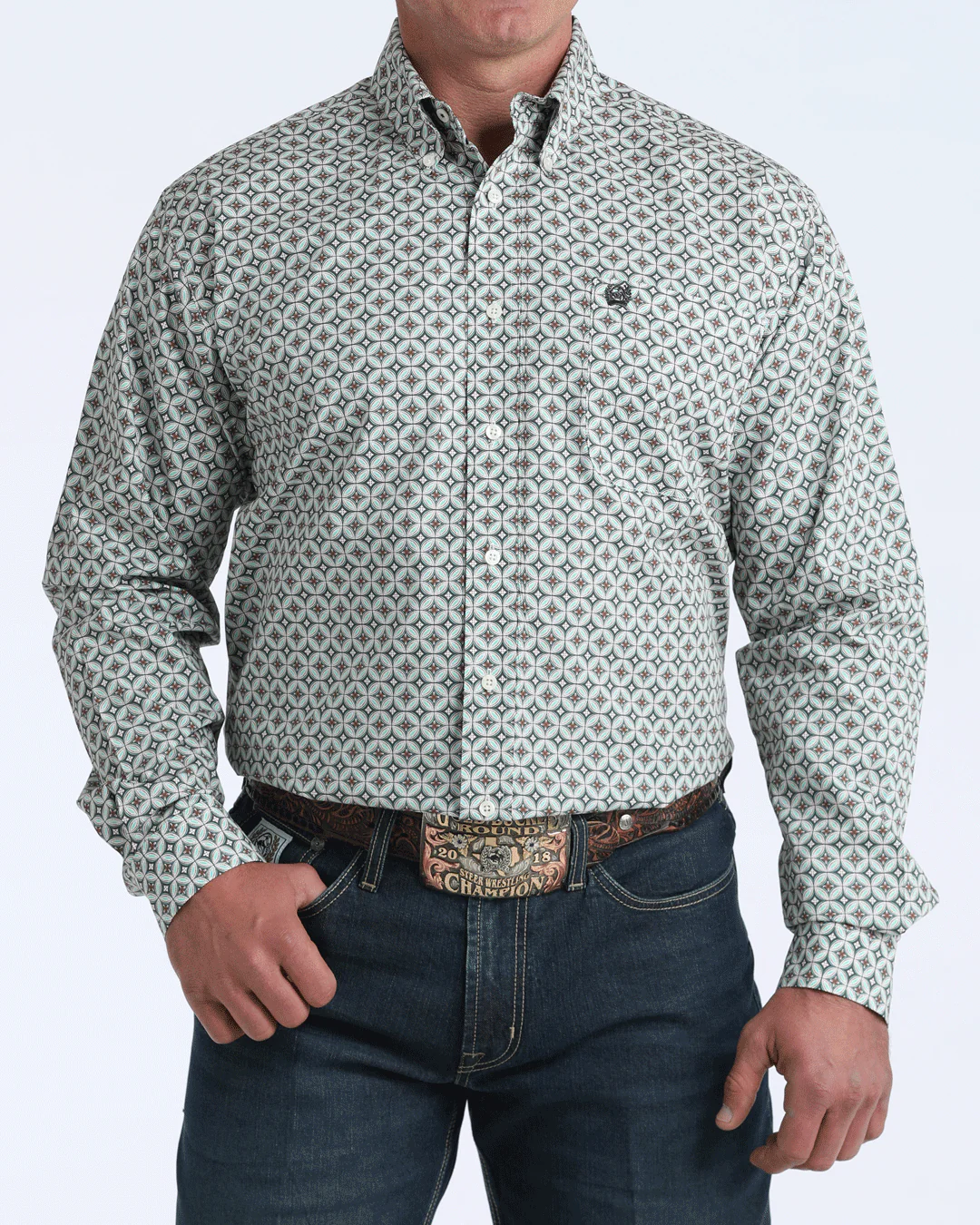 Men's Classic Fit Button-Down Western Shirt