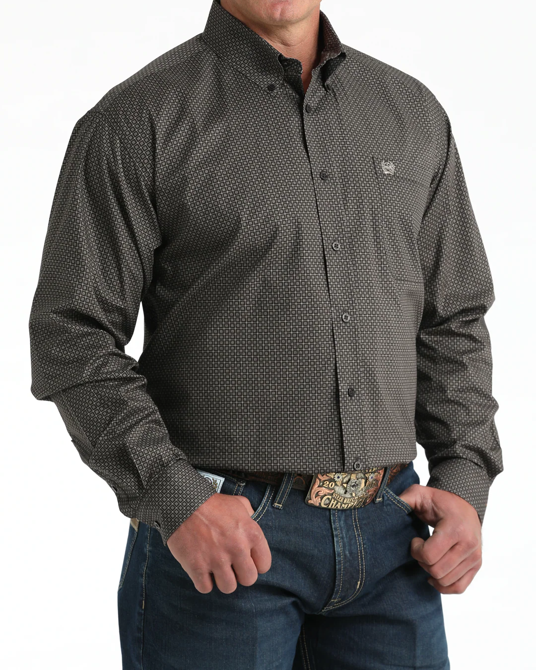 Men's Stretch Classic Fit Button-Down Western Shirt - Image 2