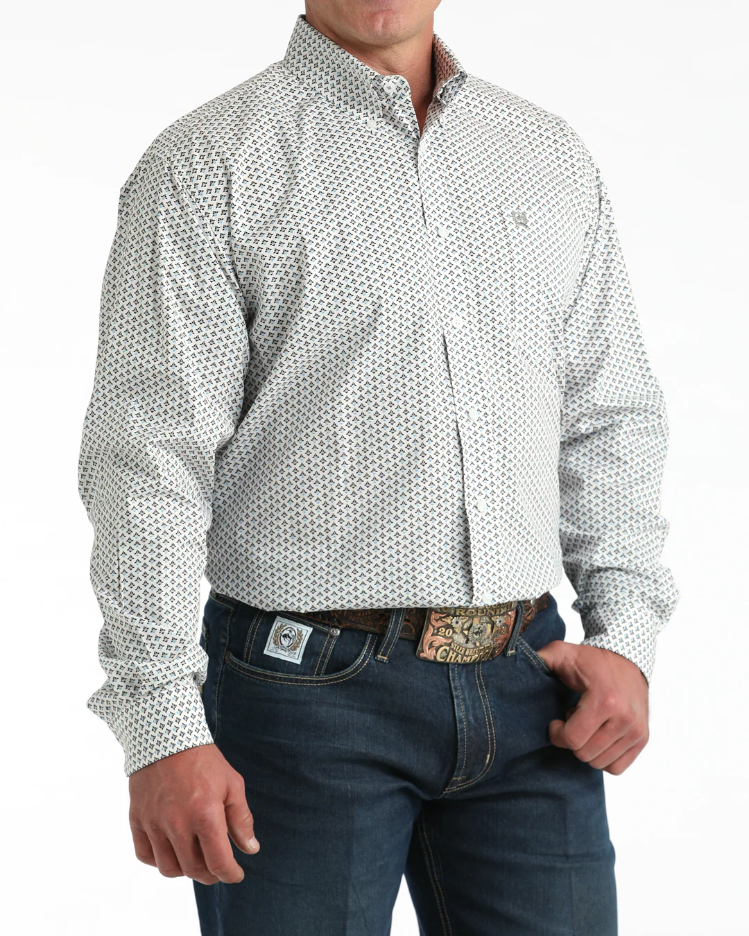 Men's Stretch Classic Fit Button-Down Western Shirt - Image 2