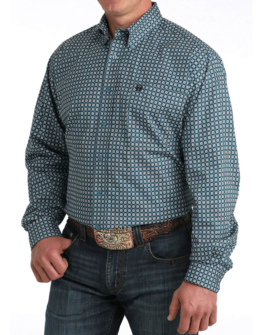 Men's Stretch Classic Fit Button-Down Western Shirt - Image 2