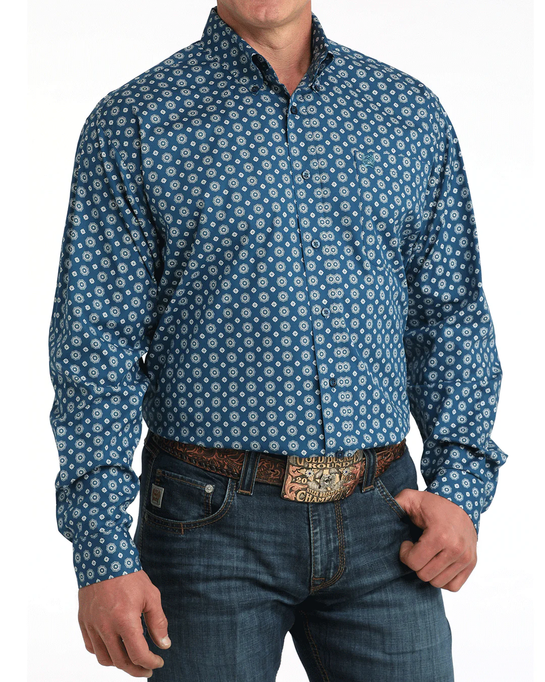 Men's Stretch Classic Fit Button-Down Western Shirt - Image 2