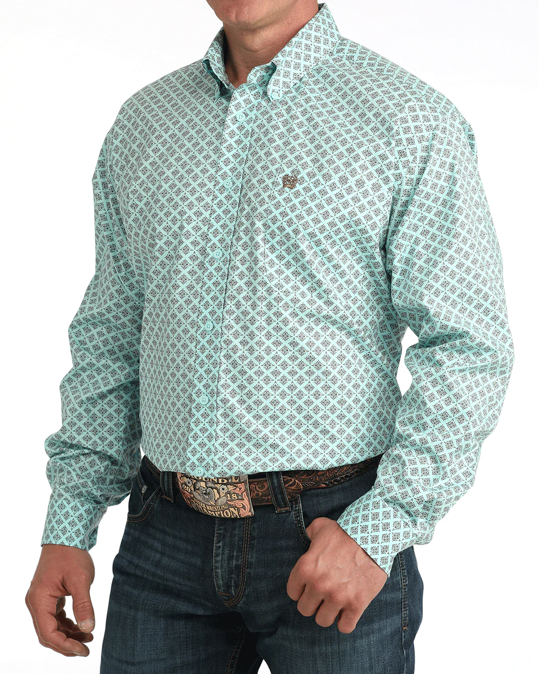 Men's Stretch Classic Fit Button-Down Western Shirt - Image 2