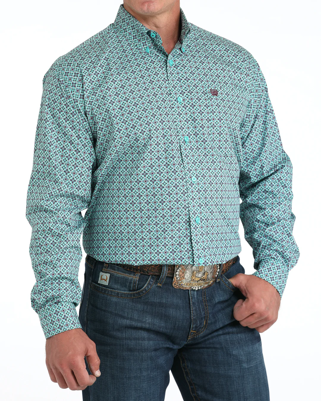 Men's Classic Fit Button-Down Western Shirt - Image 2