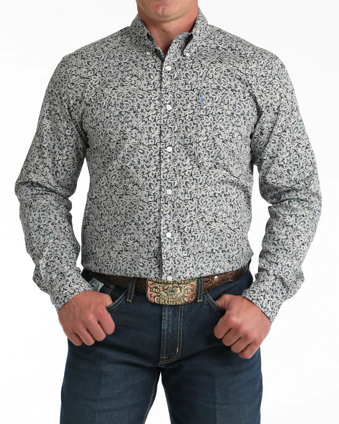 Men’s Modern Fit Button-Down Western Shirt