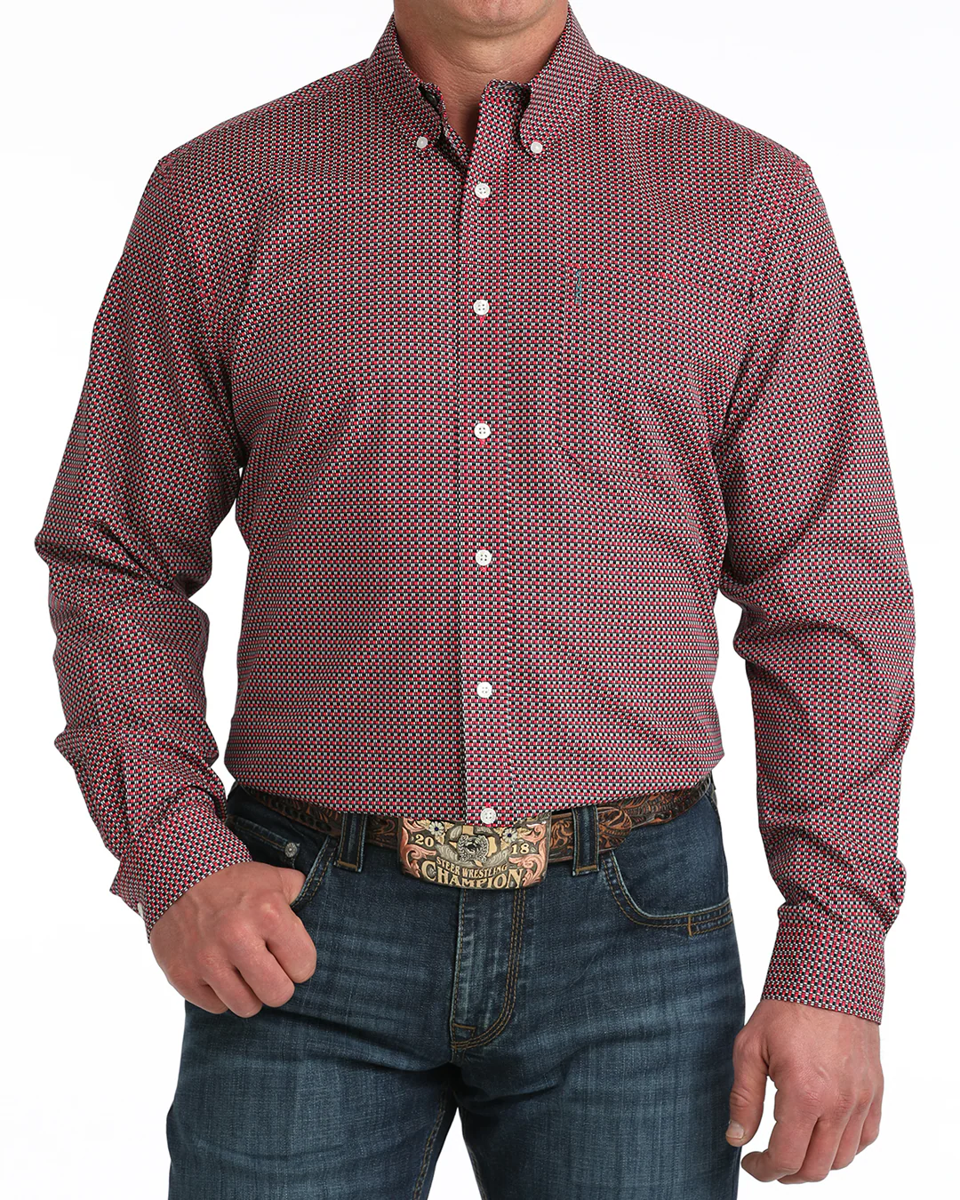 Men’s Modern Fit Button-Down Western Shirt