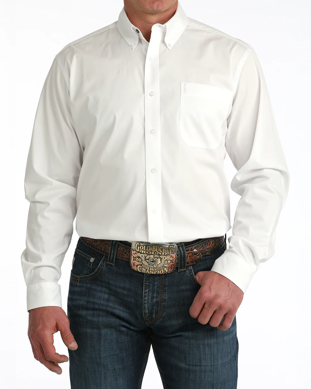Men's Stretch Modern Fit Button-Down Western Shirt