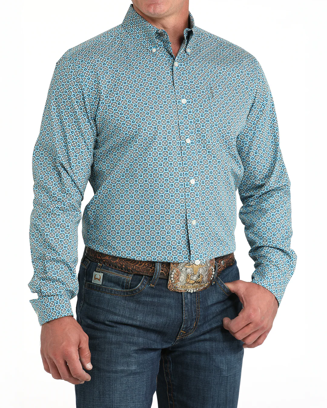Men’s Modern Fit Button-Down Western Shirt - Image 2