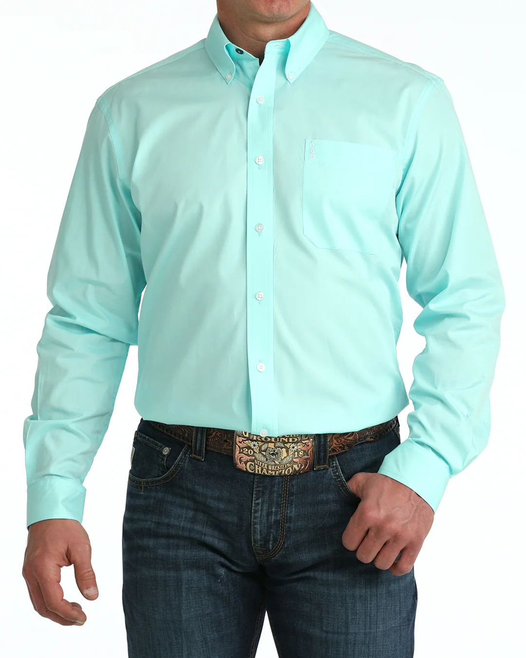 Men’s Modern Fit Button-Down Western Shirt