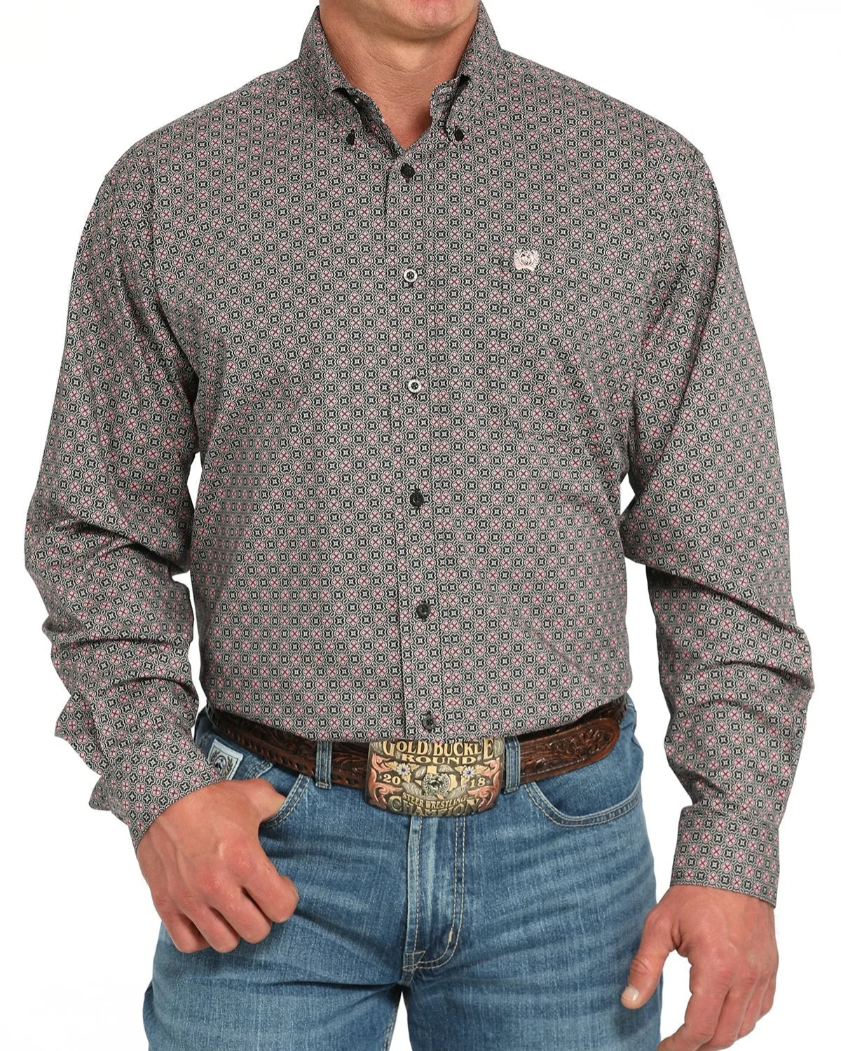 Men's Stretch Classic Fit Button-Down Western Shirt