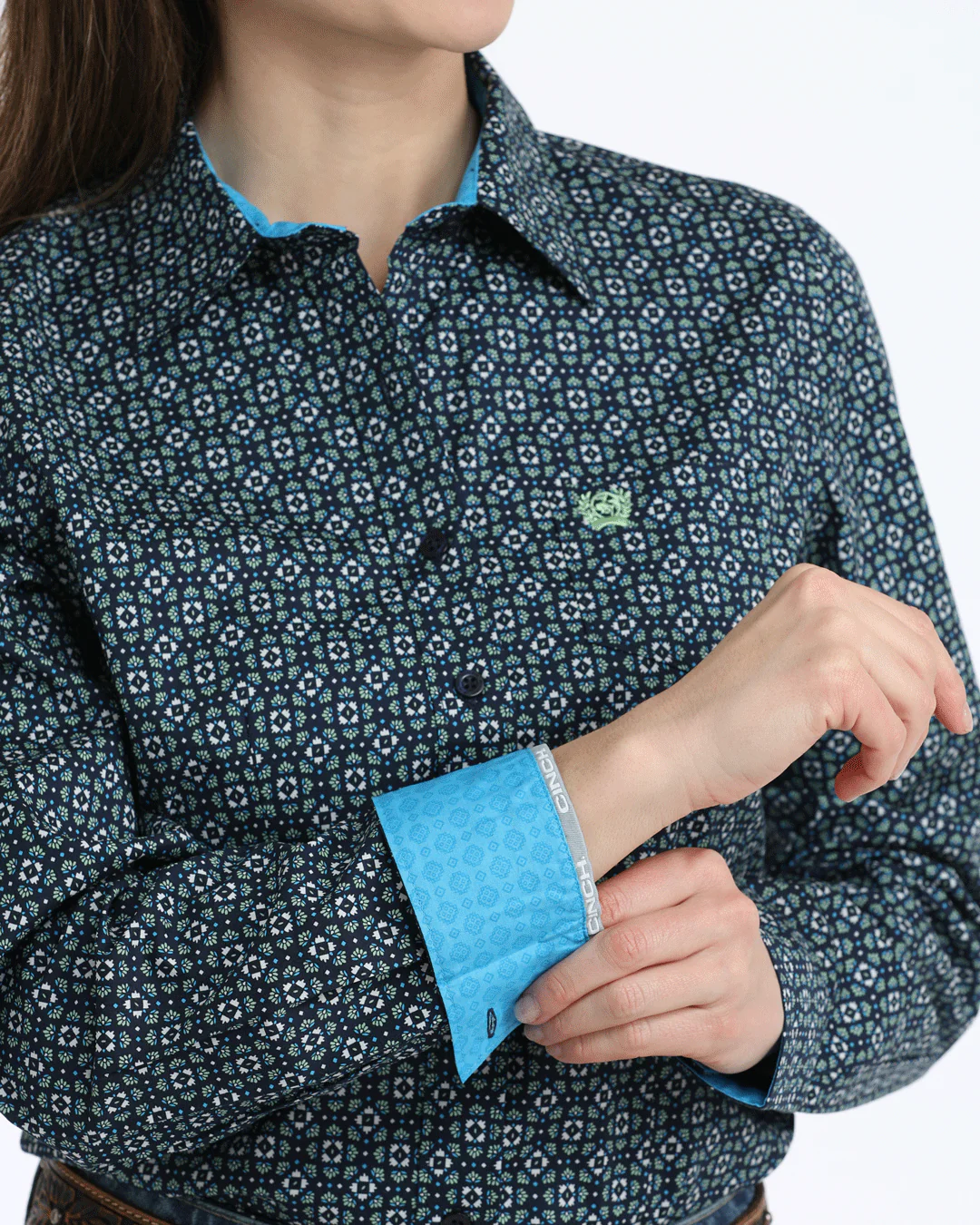 Women’s Stretch Arena Fit Button-Down Western Shirt - Image 3