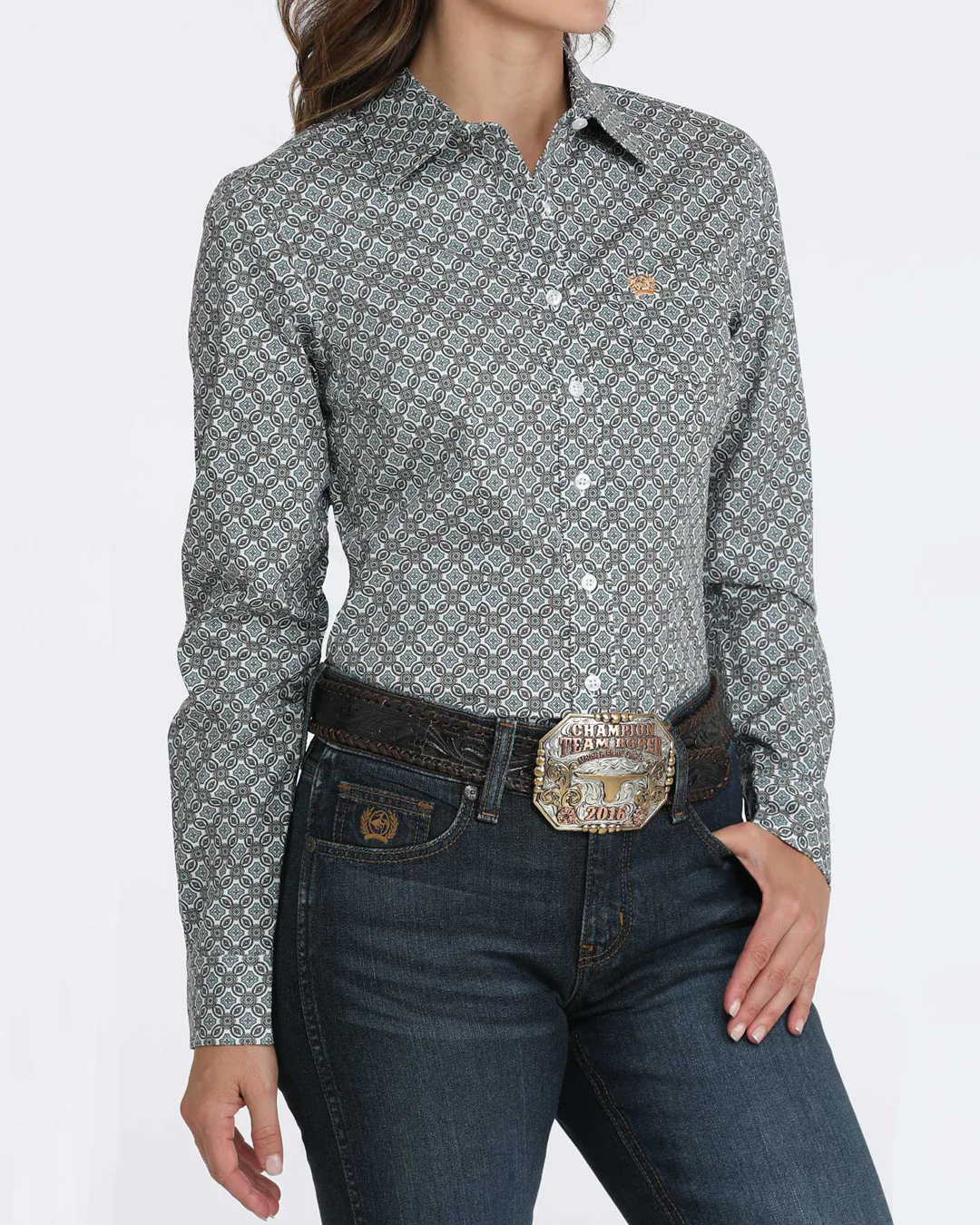 Women’s Stretch Arena Fit Button-Down Western Shirt - Image 2