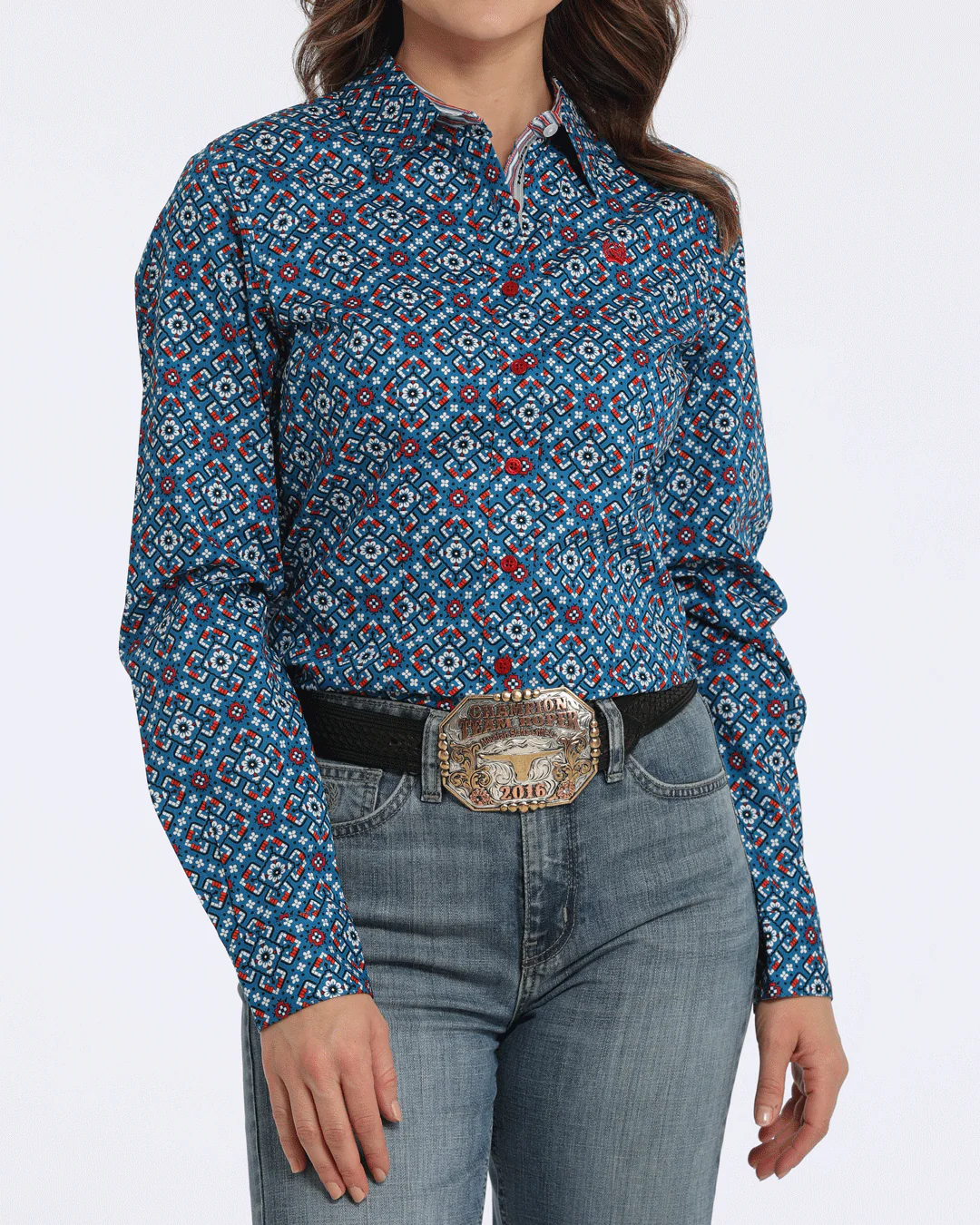 Women's Arena Fit Button-Down Western Shirt - Image 3